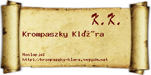 Krompaszky Klára névjegykártya